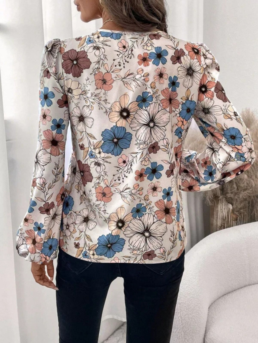 ZARA Spring Summer Floral Print Round Neck Casual Top